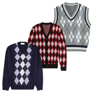 50x ARGYLE KNIT SWEATERS