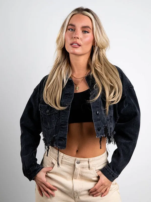 BEVERLY HILLS!! Crop Denim Jacket