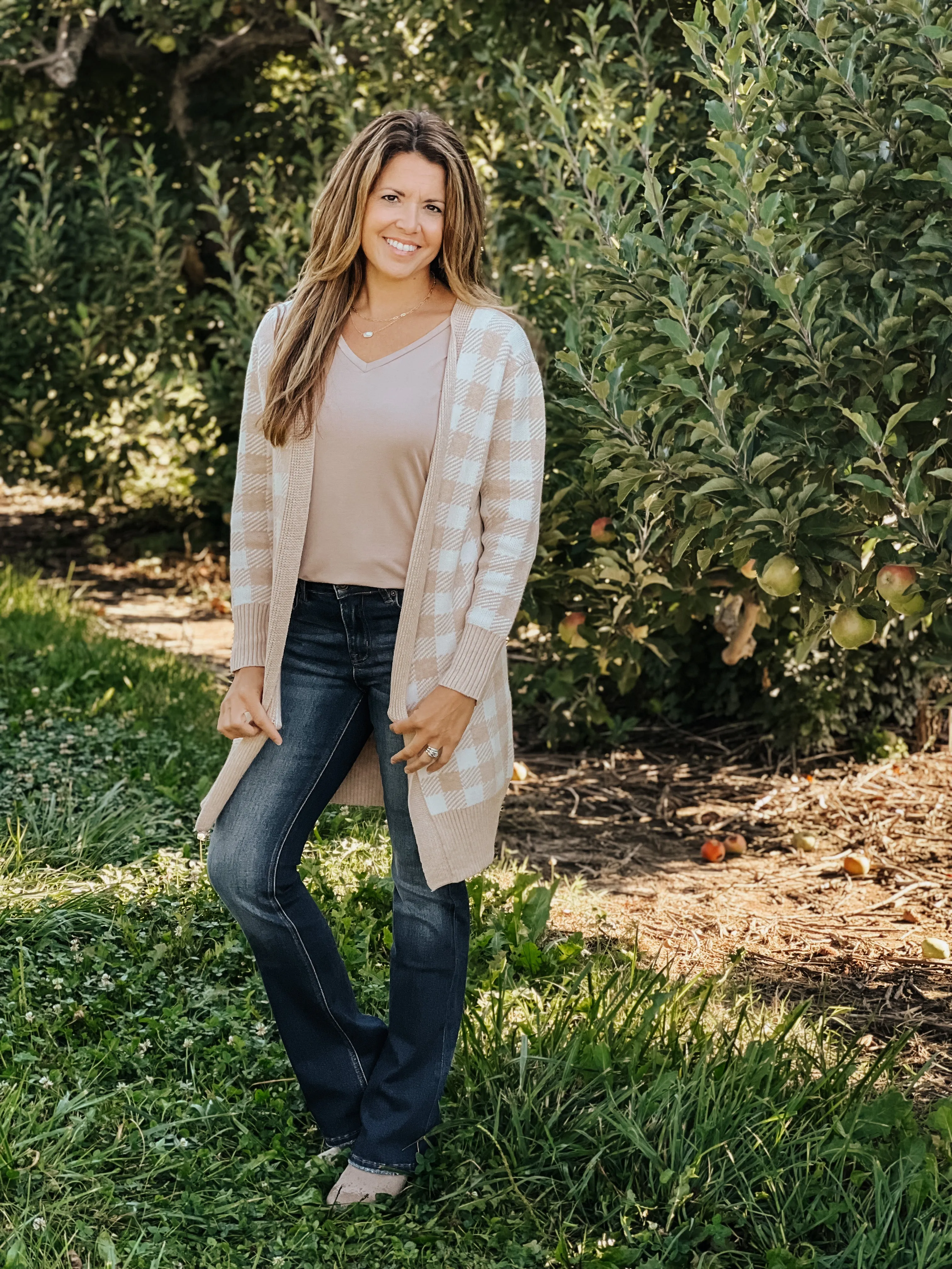 Blocked Check Cardigan