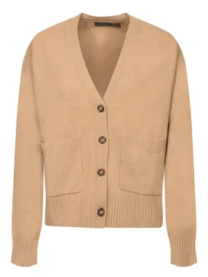 Camel Wool-Cashmere Cardigan