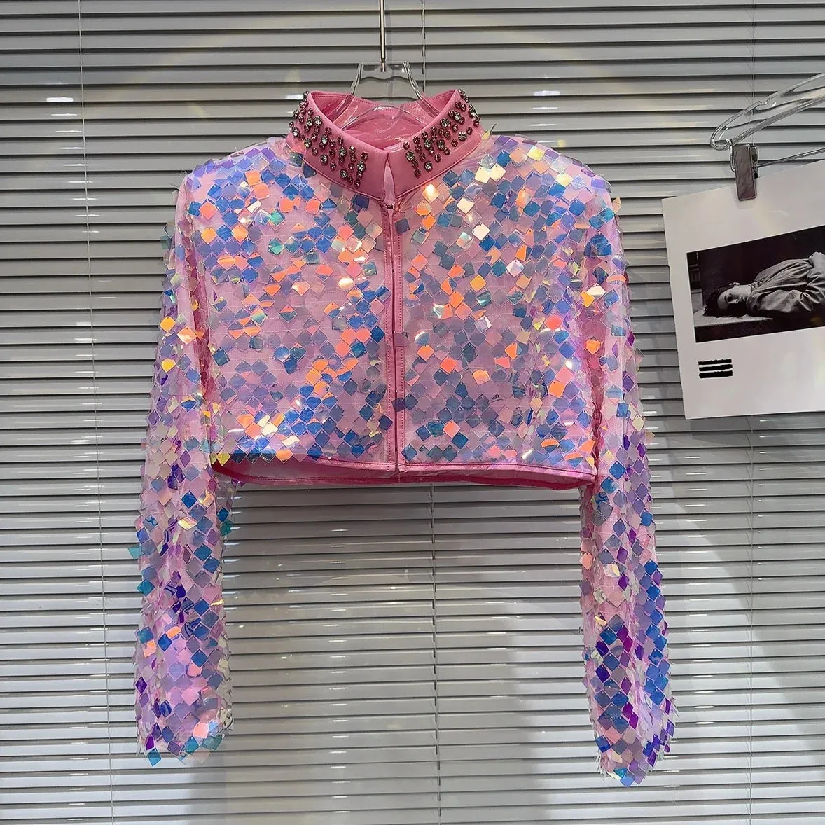 Colorful Gradient Sequins Diamond Jackets