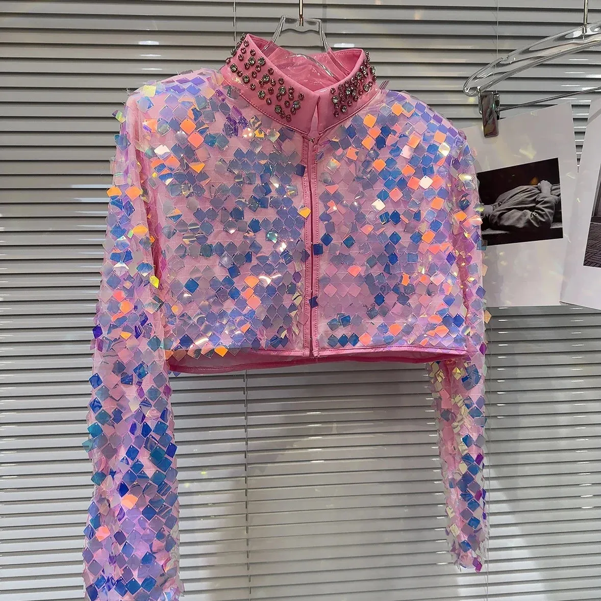 Colorful Gradient Sequins Diamond Jackets