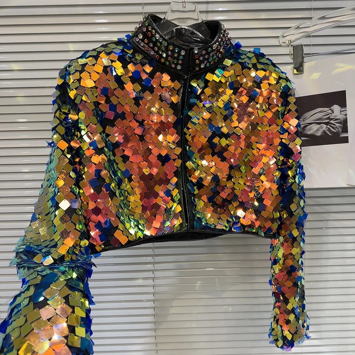 Colorful Gradient Sequins Diamond Jackets