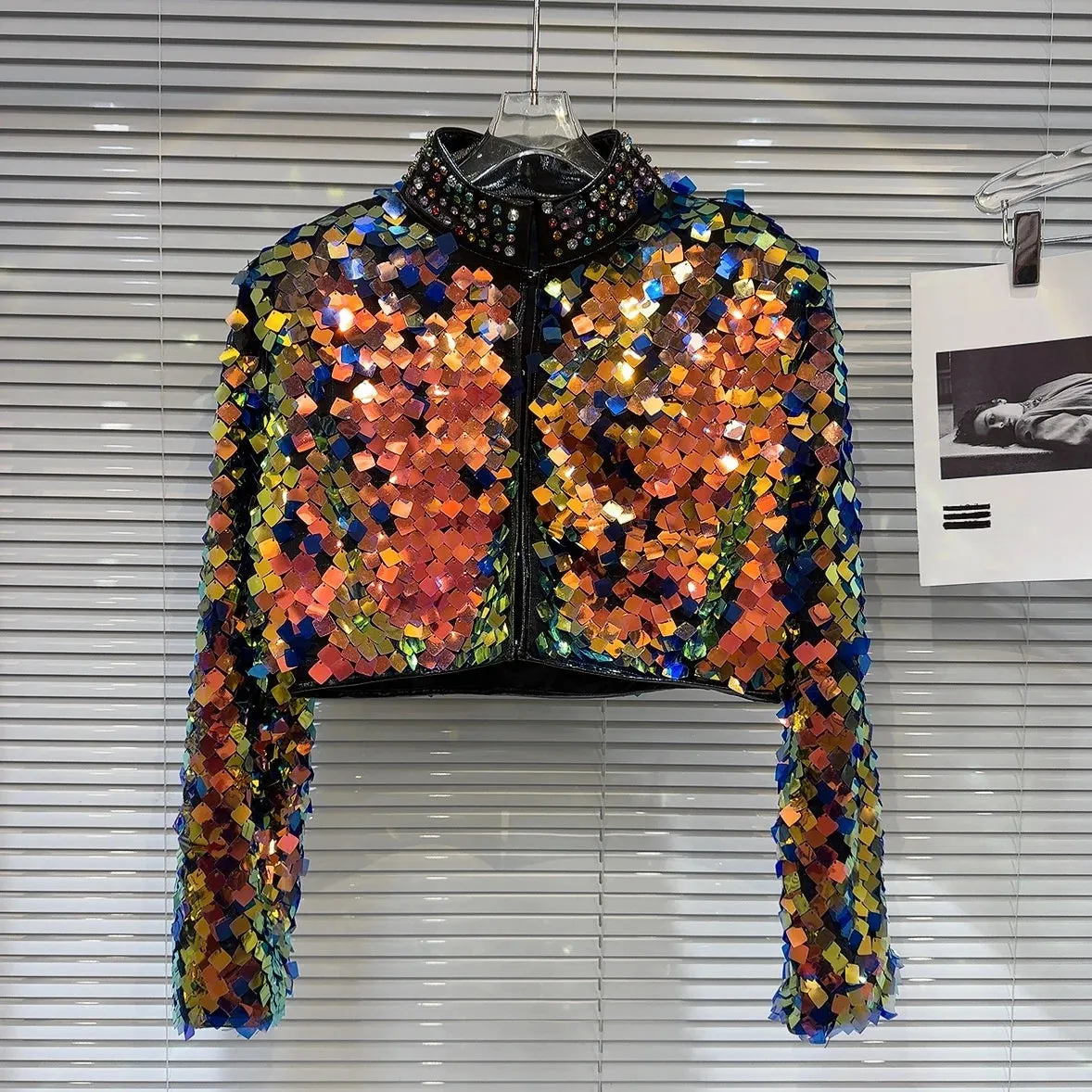 Colorful Gradient Sequins Diamond Jackets