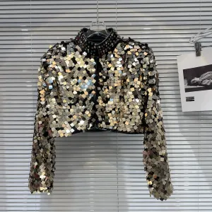 Colorful Gradient Sequins Diamond Jackets