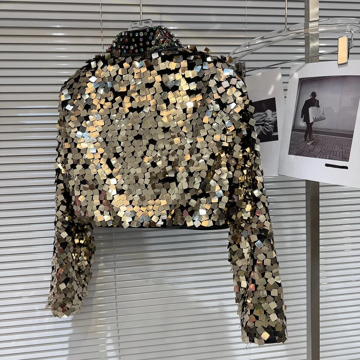 Colorful Gradient Sequins Diamond Jackets
