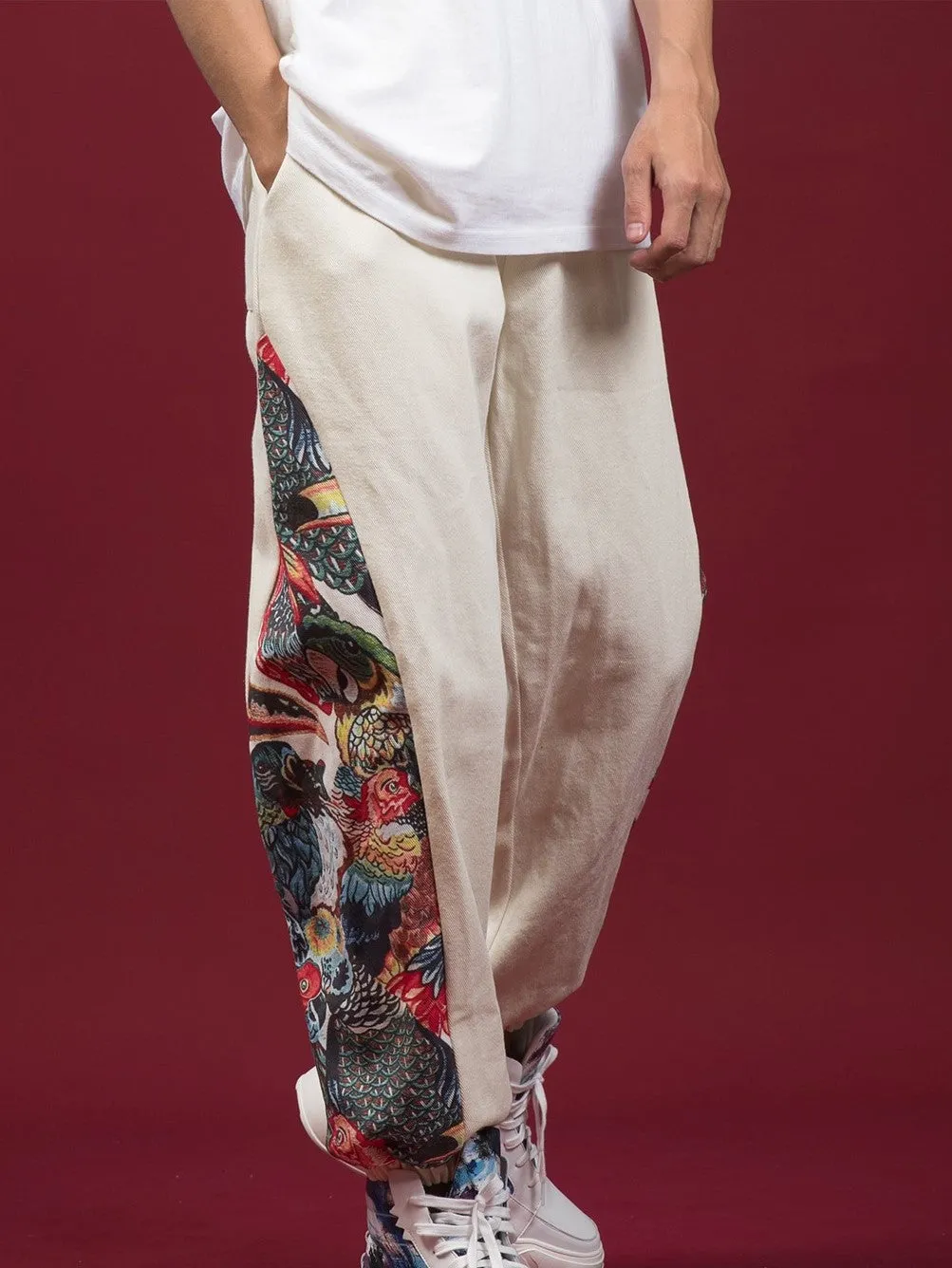 Cotton Pants - Colorful Animal Jungle Pattern