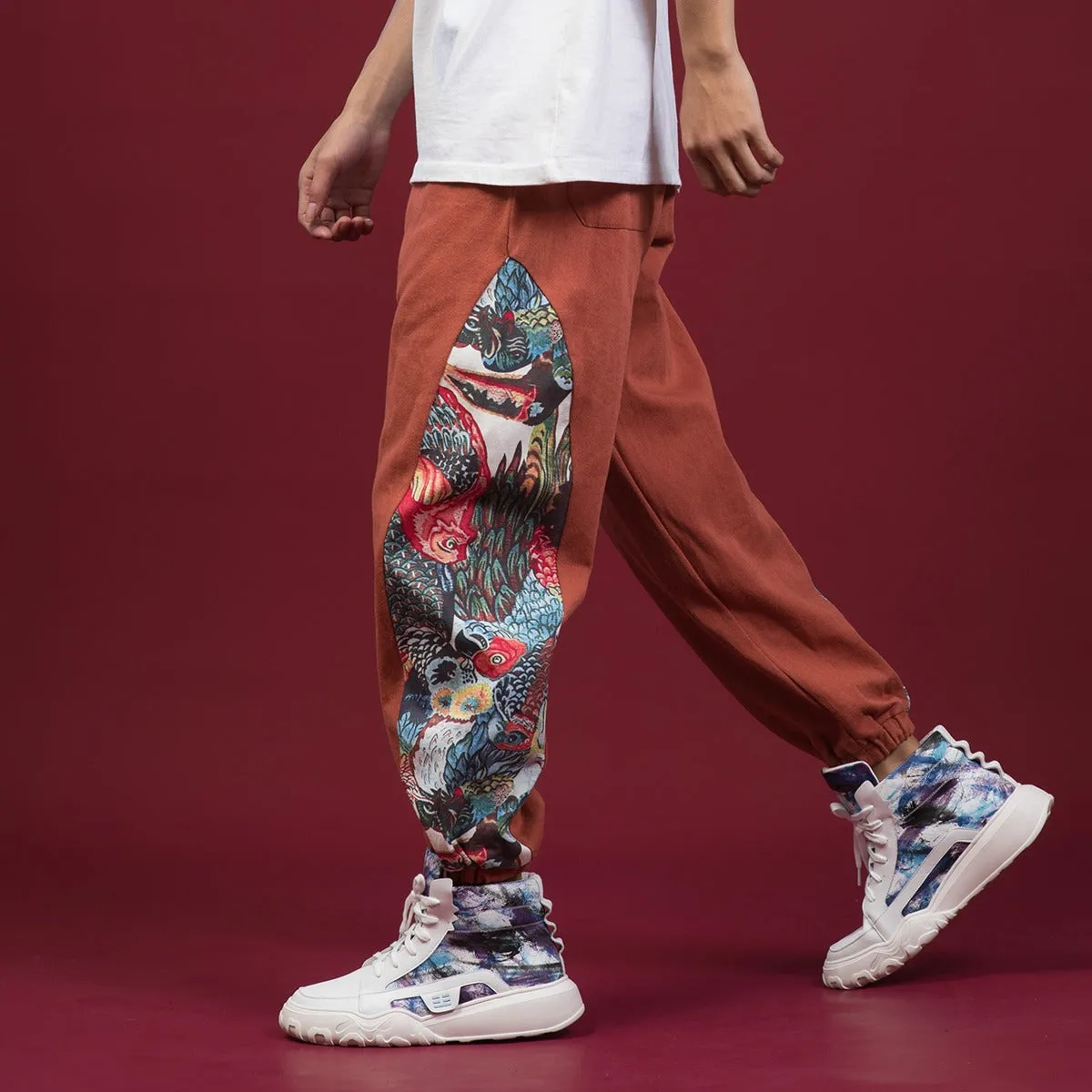 Cotton Pants - Colorful Animal Jungle Pattern