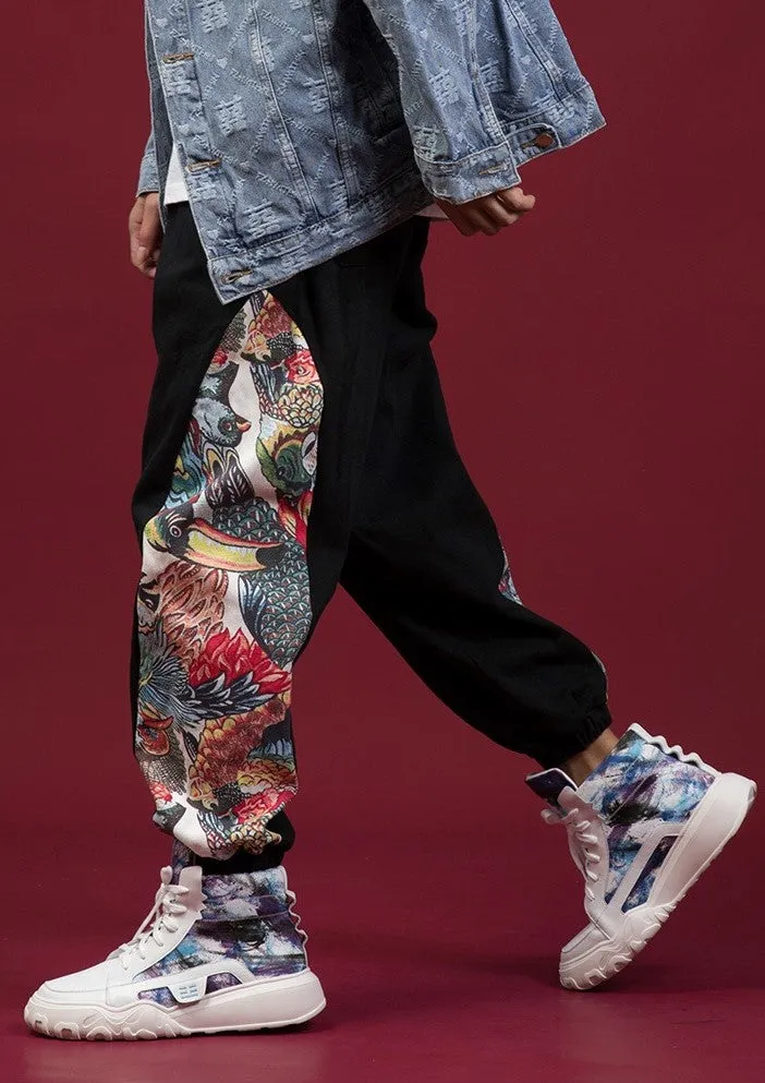 Cotton Pants - Colorful Animal Jungle Pattern