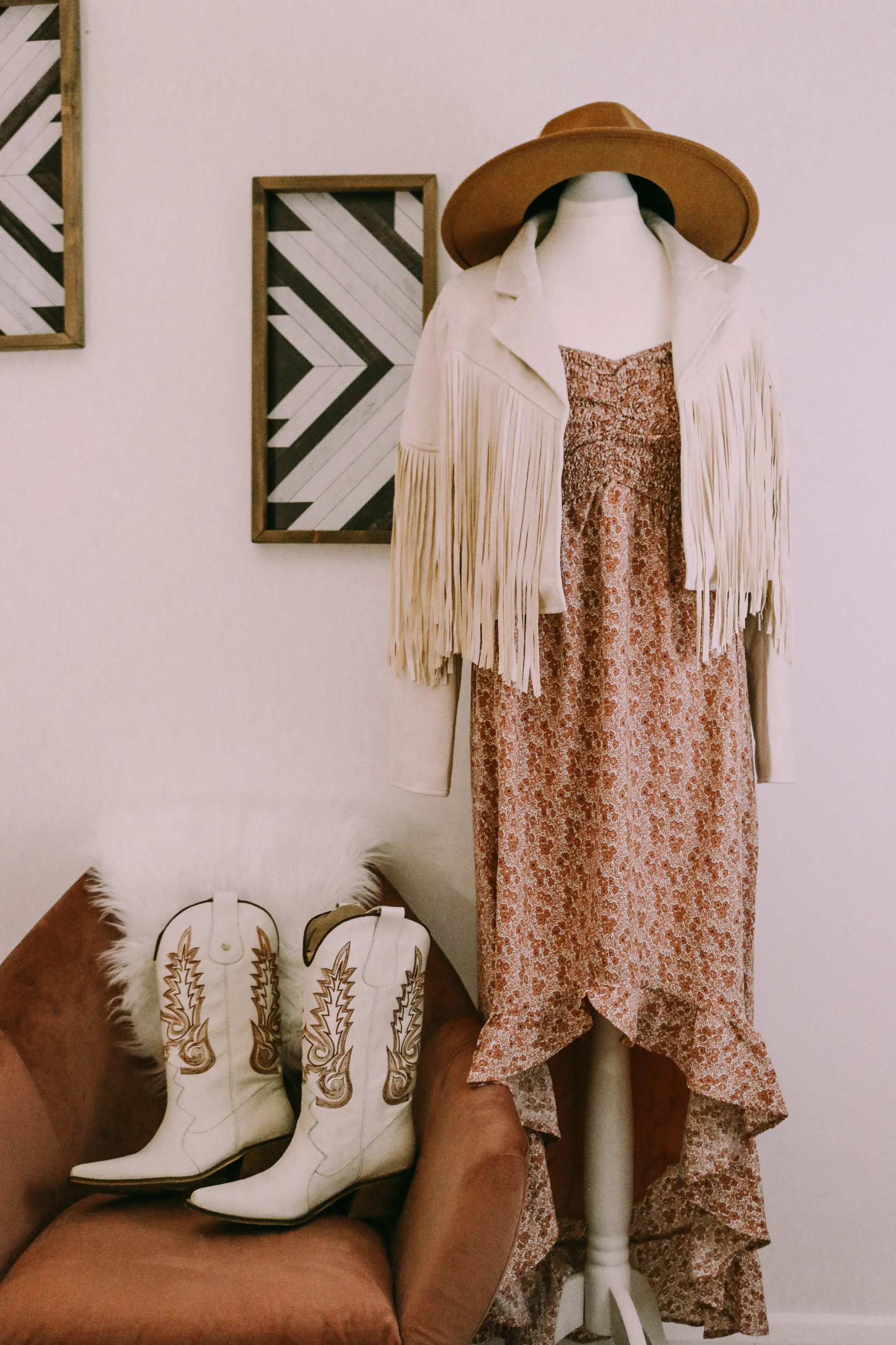 Faux Suede Fringe Jacket - Ivory