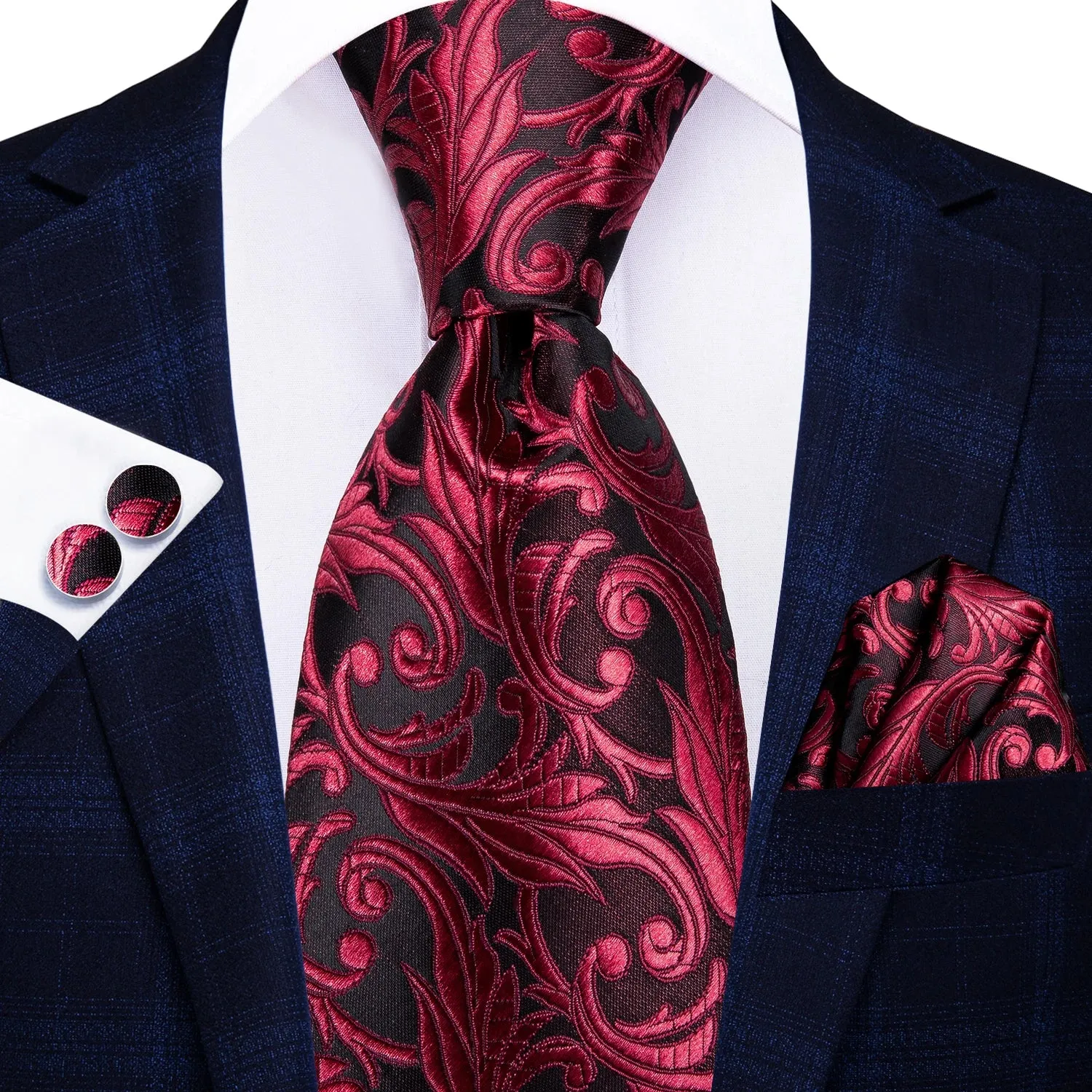 Hi-Tie Red Fashion Business Striped 100% Silk Men's Tie NeckTie 8.5cm Ties for Men Formal Luxury Wedding Quality Gravata