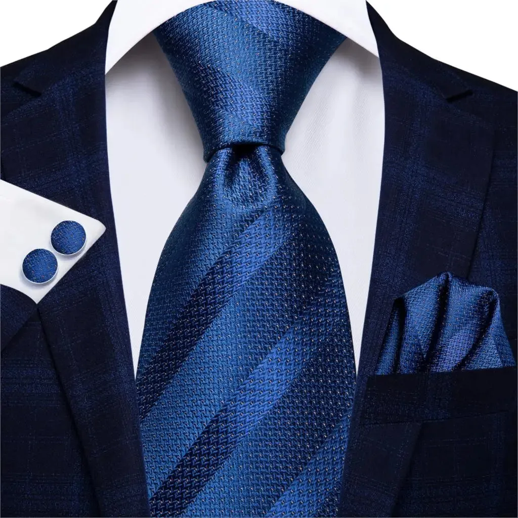 Hi-Tie Red Fashion Business Striped 100% Silk Men's Tie NeckTie 8.5cm Ties for Men Formal Luxury Wedding Quality Gravata