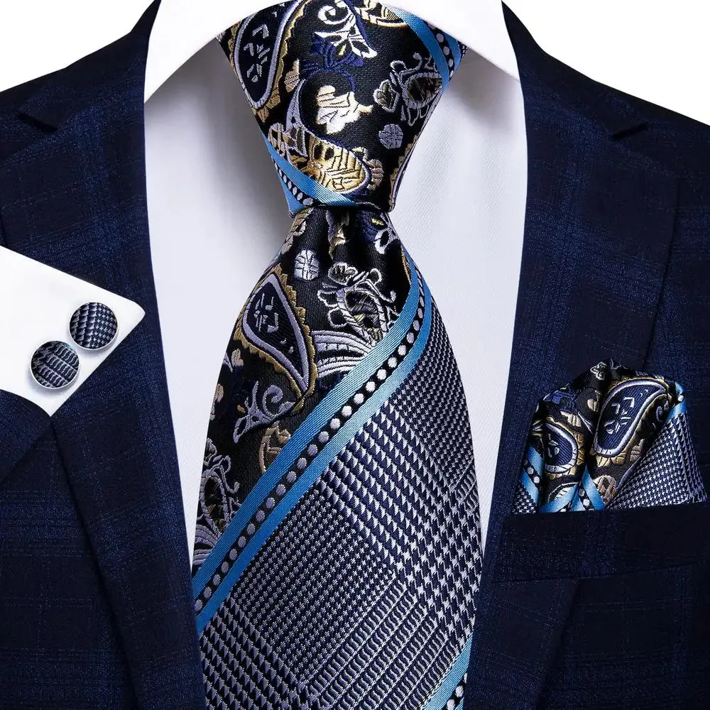 Hi-Tie Red Fashion Business Striped 100% Silk Men's Tie NeckTie 8.5cm Ties for Men Formal Luxury Wedding Quality Gravata