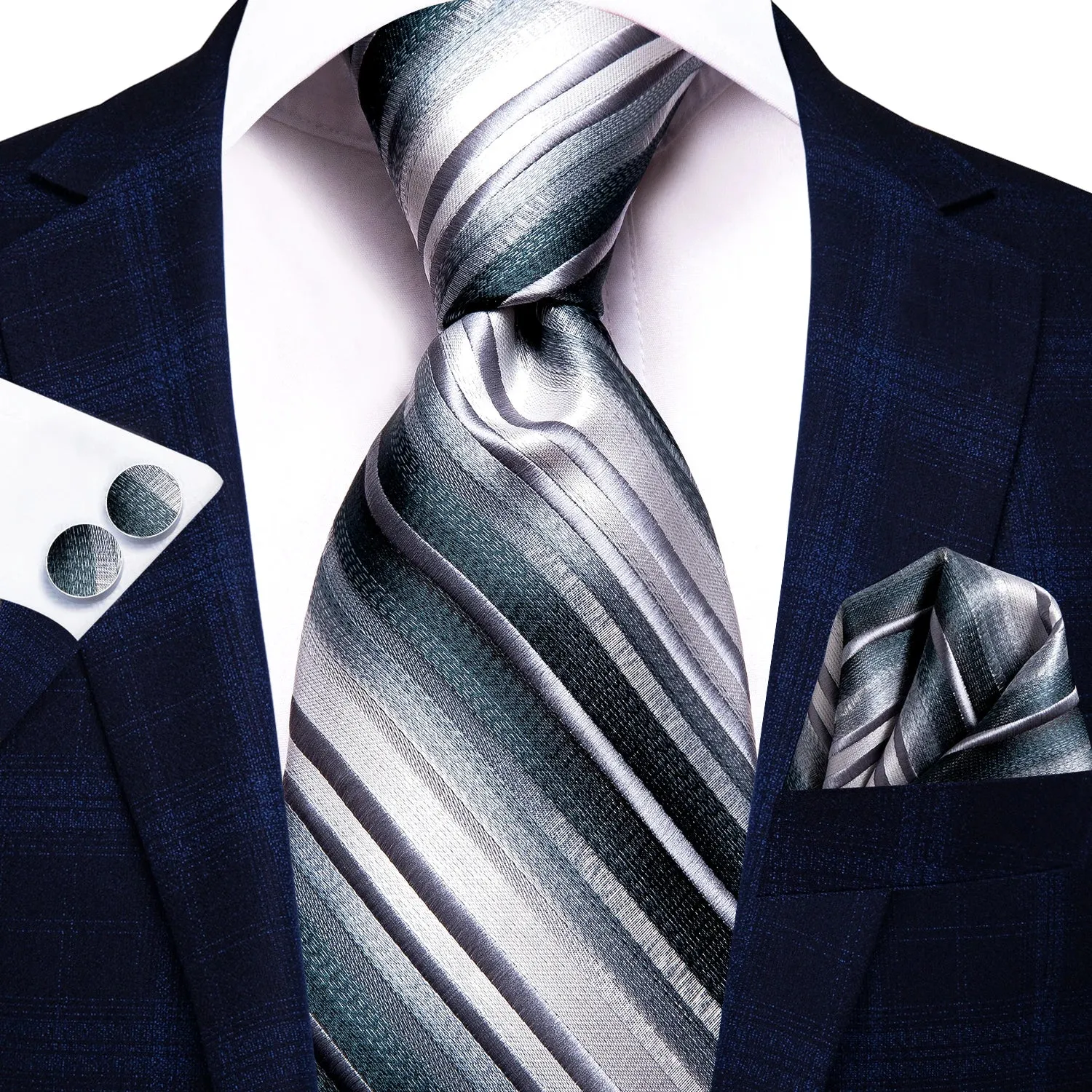 Hi-Tie Red Fashion Business Striped 100% Silk Men's Tie NeckTie 8.5cm Ties for Men Formal Luxury Wedding Quality Gravata