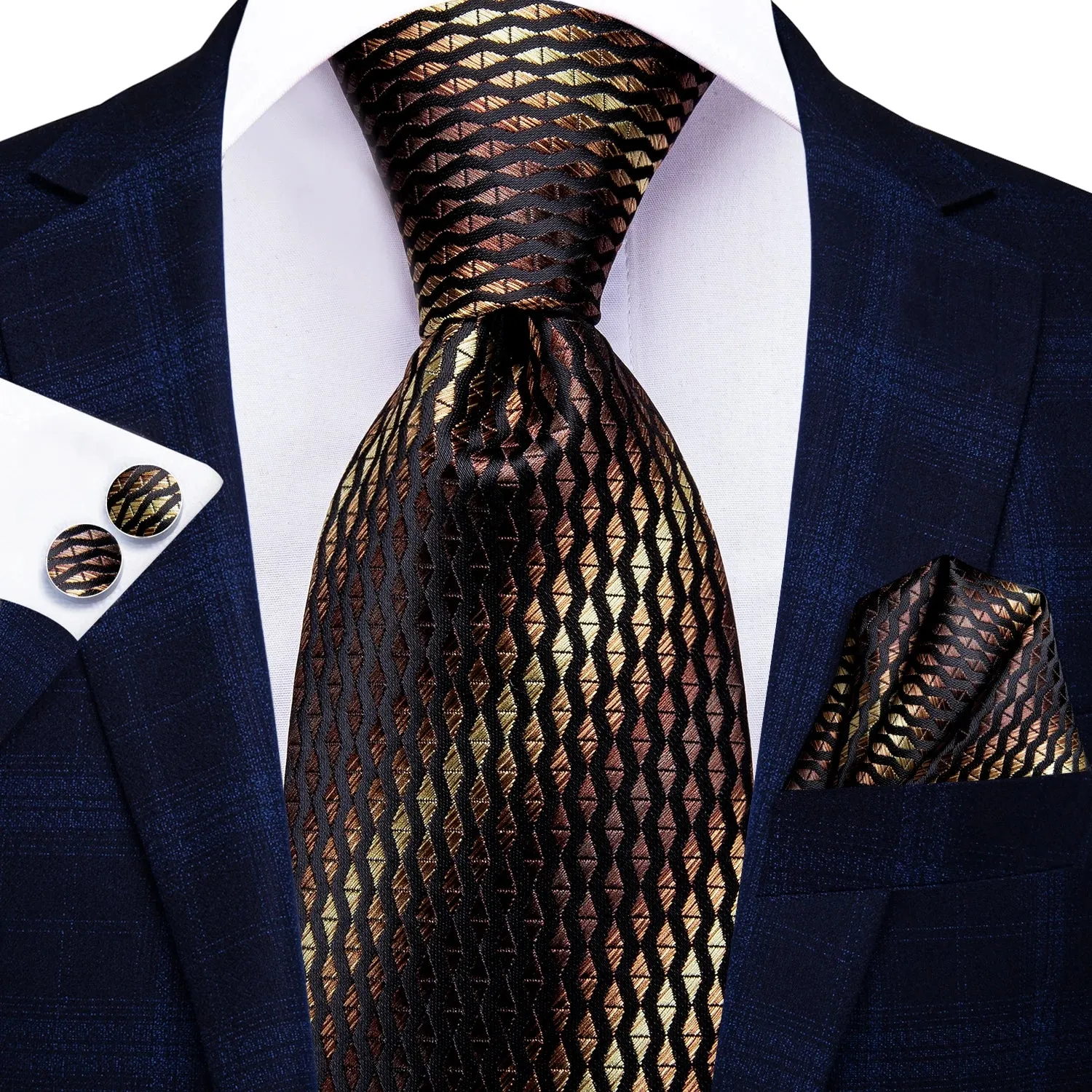 Hi-Tie Red Fashion Business Striped 100% Silk Men's Tie NeckTie 8.5cm Ties for Men Formal Luxury Wedding Quality Gravata