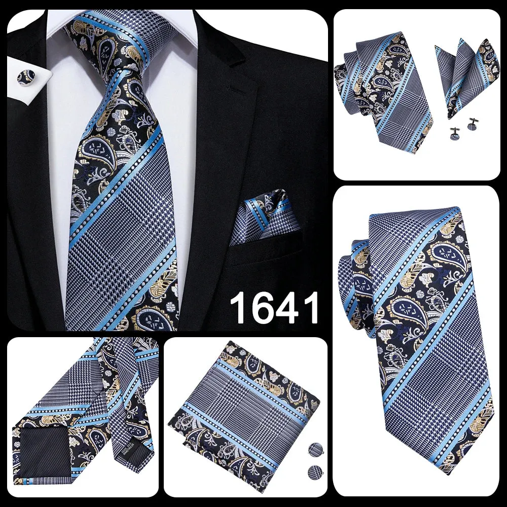 Hi-Tie Red Fashion Business Striped 100% Silk Men's Tie NeckTie 8.5cm Ties for Men Formal Luxury Wedding Quality Gravata