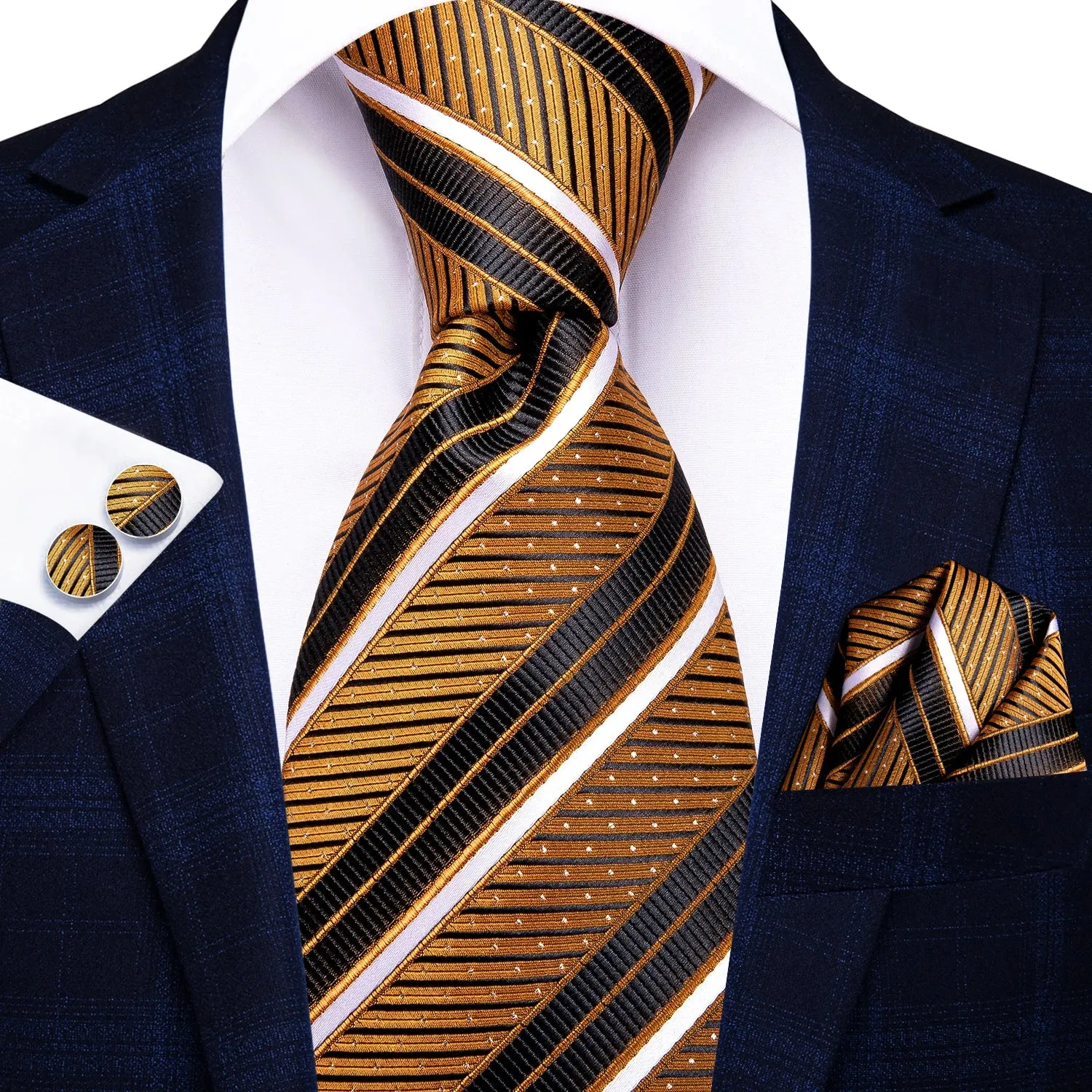 Hi-Tie Red Fashion Business Striped 100% Silk Men's Tie NeckTie 8.5cm Ties for Men Formal Luxury Wedding Quality Gravata