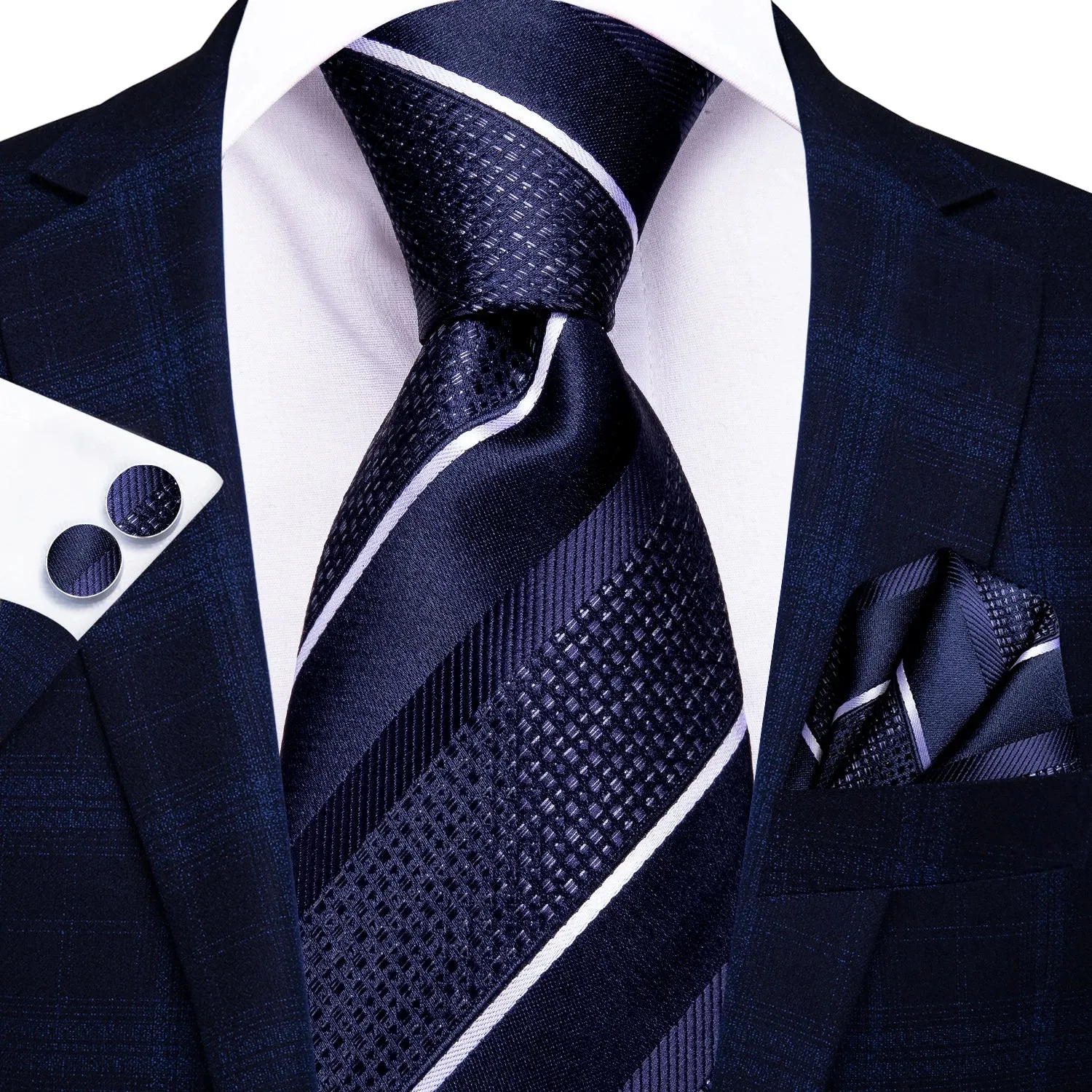 Hi-Tie Red Fashion Business Striped 100% Silk Men's Tie NeckTie 8.5cm Ties for Men Formal Luxury Wedding Quality Gravata