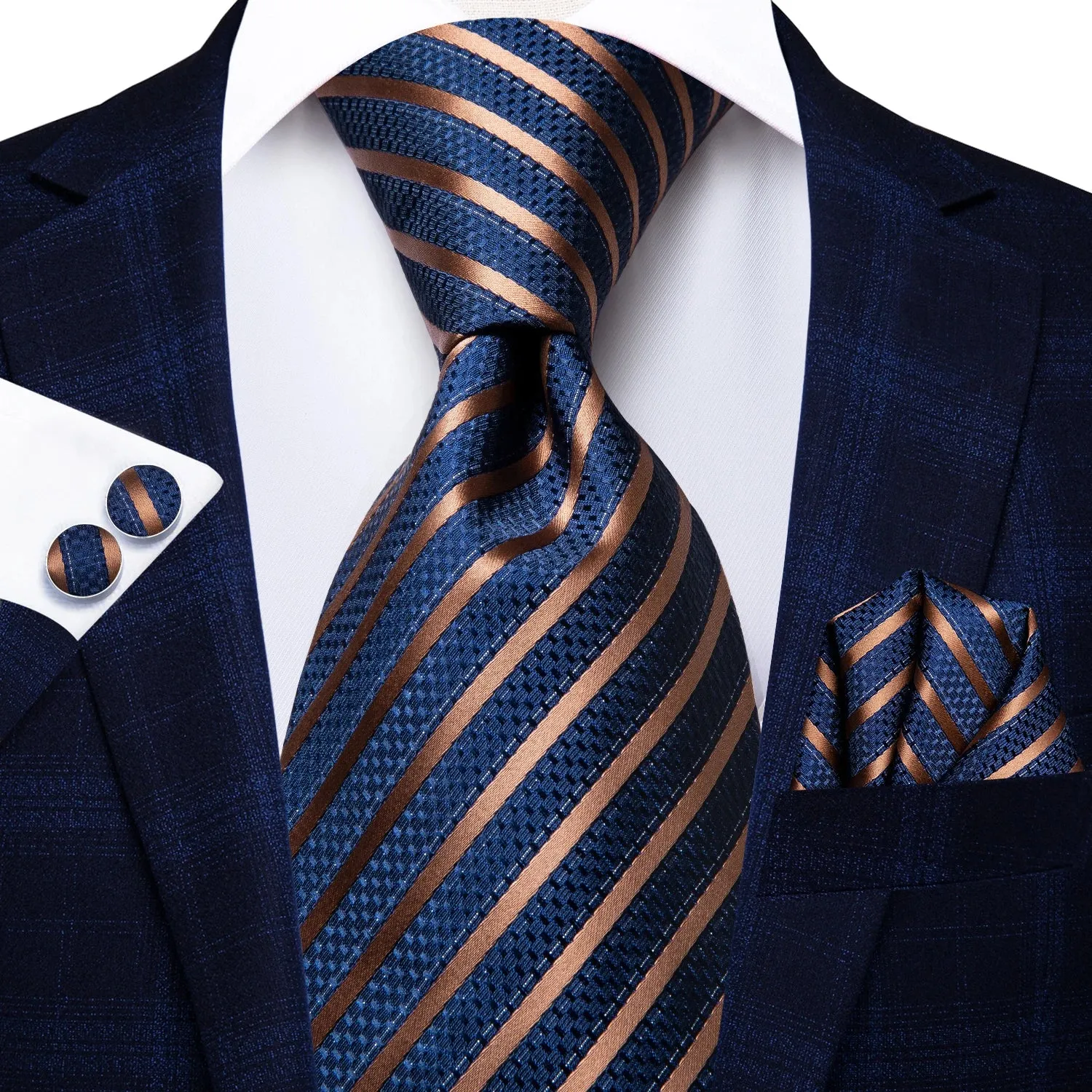 Hi-Tie Red Fashion Business Striped 100% Silk Men's Tie NeckTie 8.5cm Ties for Men Formal Luxury Wedding Quality Gravata