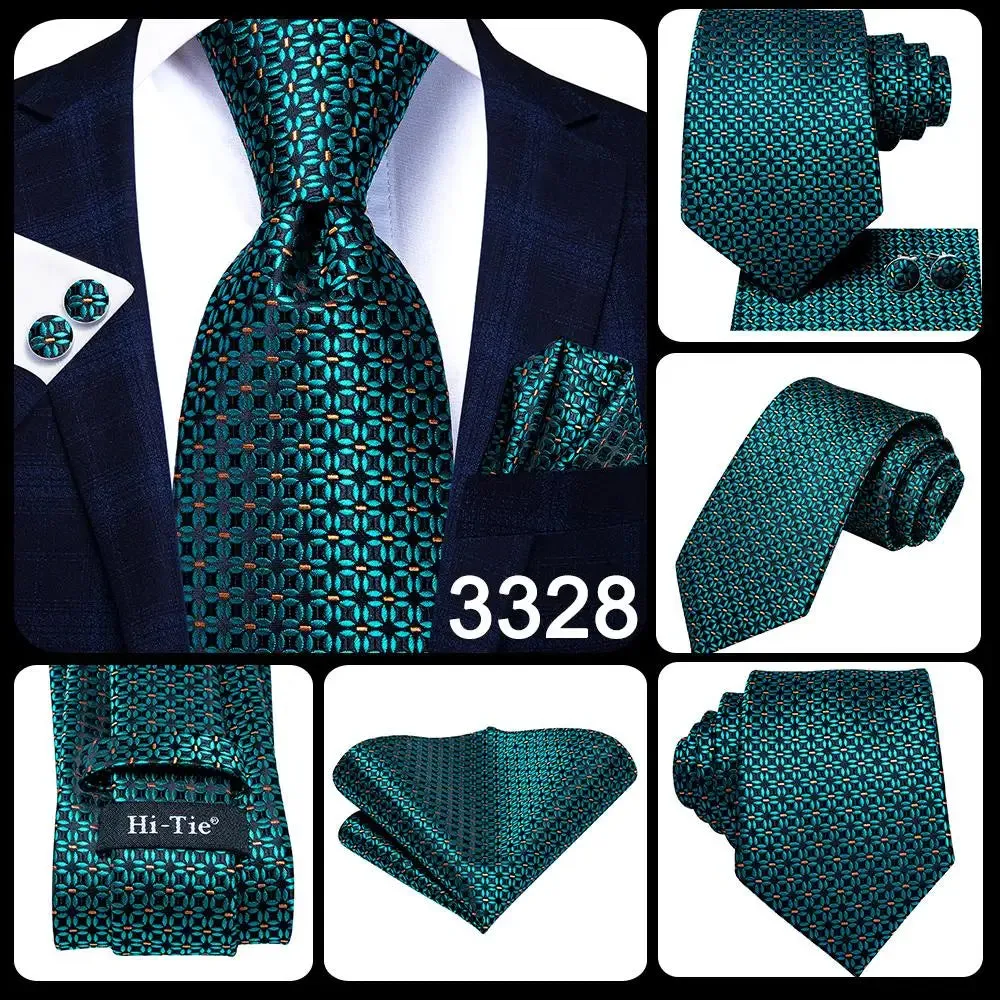 Hi-Tie Red Fashion Business Striped 100% Silk Men's Tie NeckTie 8.5cm Ties for Men Formal Luxury Wedding Quality Gravata