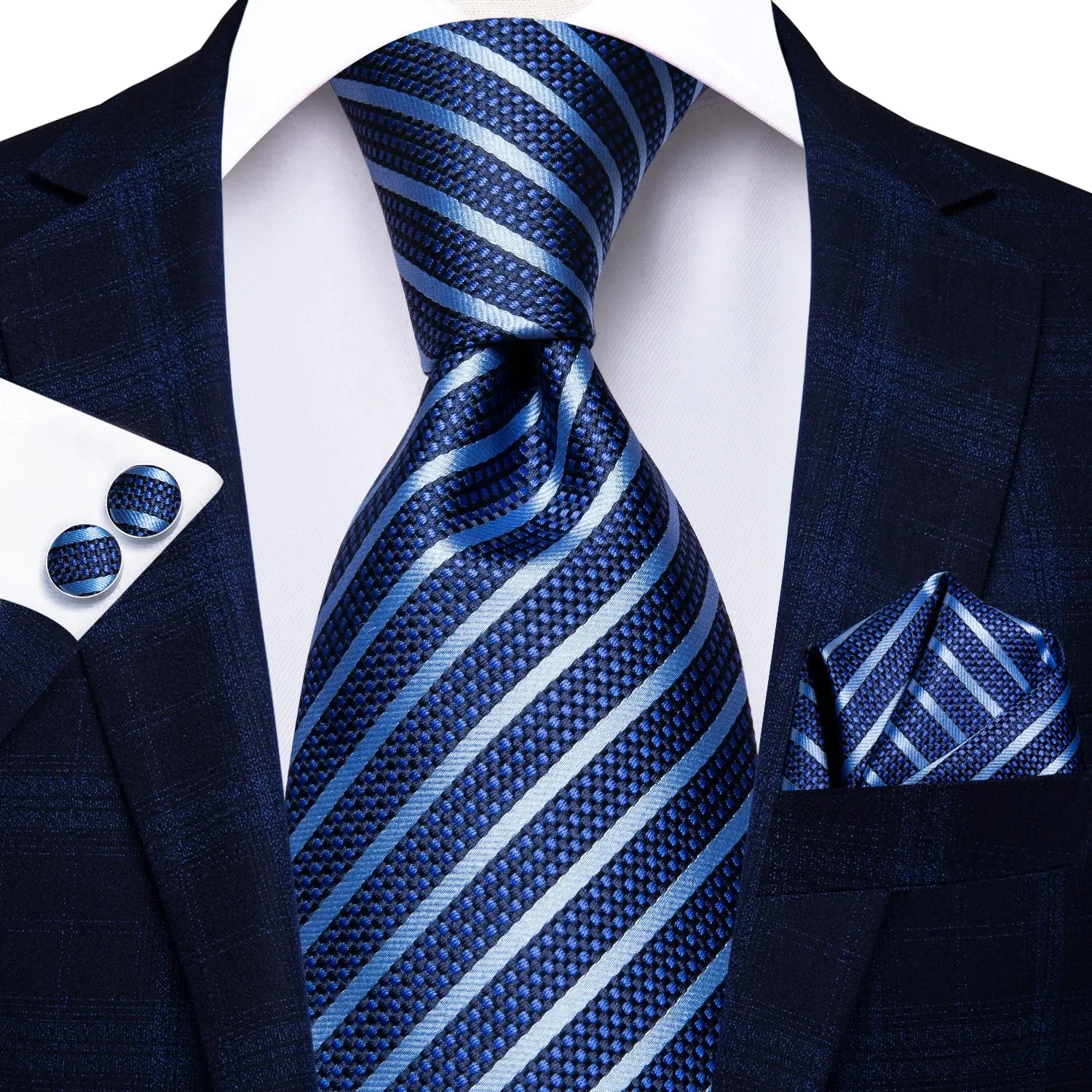 Hi-Tie Red Fashion Business Striped 100% Silk Men's Tie NeckTie 8.5cm Ties for Men Formal Luxury Wedding Quality Gravata