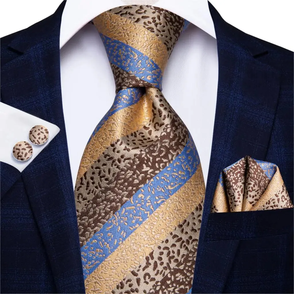 Hi-Tie Red Fashion Business Striped 100% Silk Men's Tie NeckTie 8.5cm Ties for Men Formal Luxury Wedding Quality Gravata