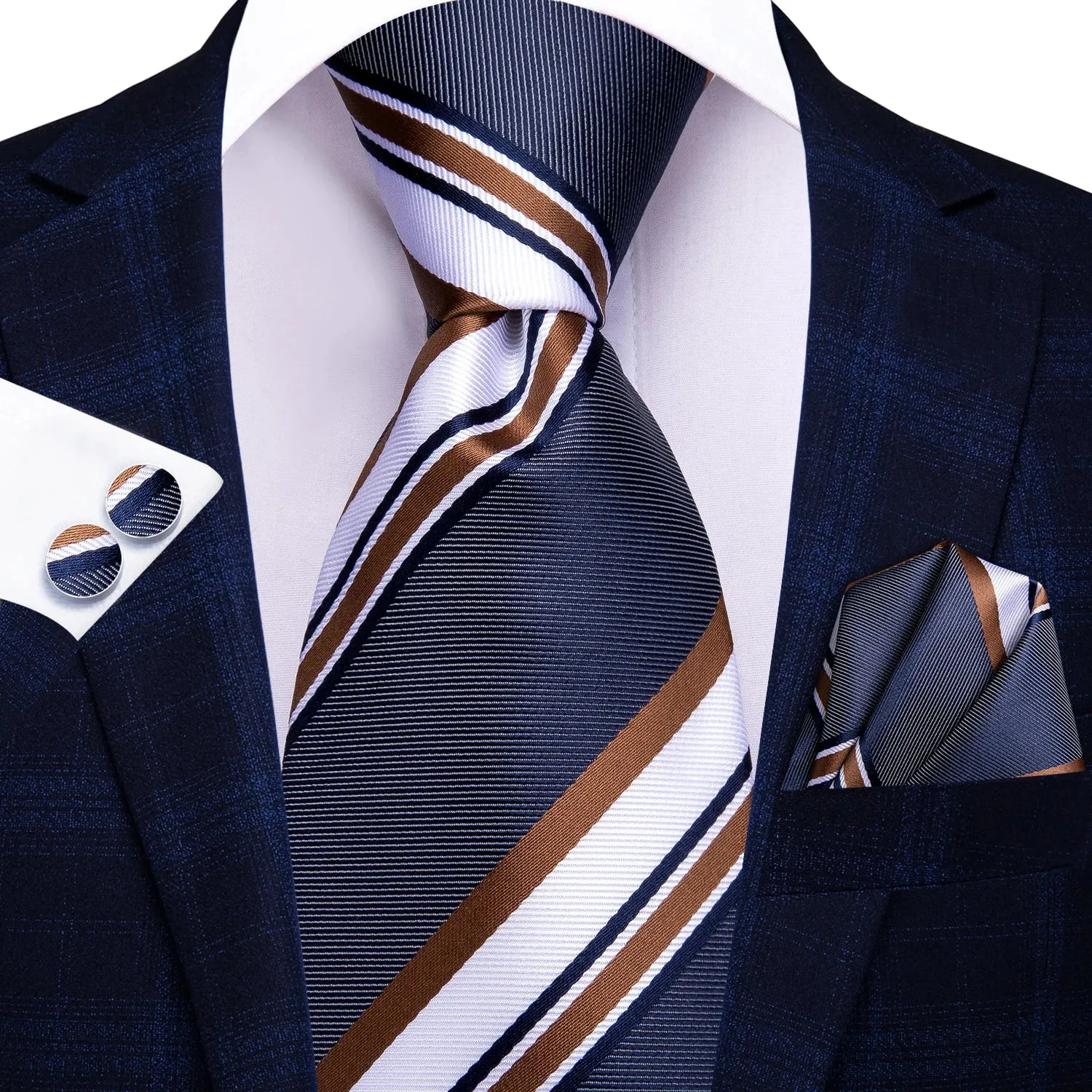 Hi-Tie Red Fashion Business Striped 100% Silk Men's Tie NeckTie 8.5cm Ties for Men Formal Luxury Wedding Quality Gravata