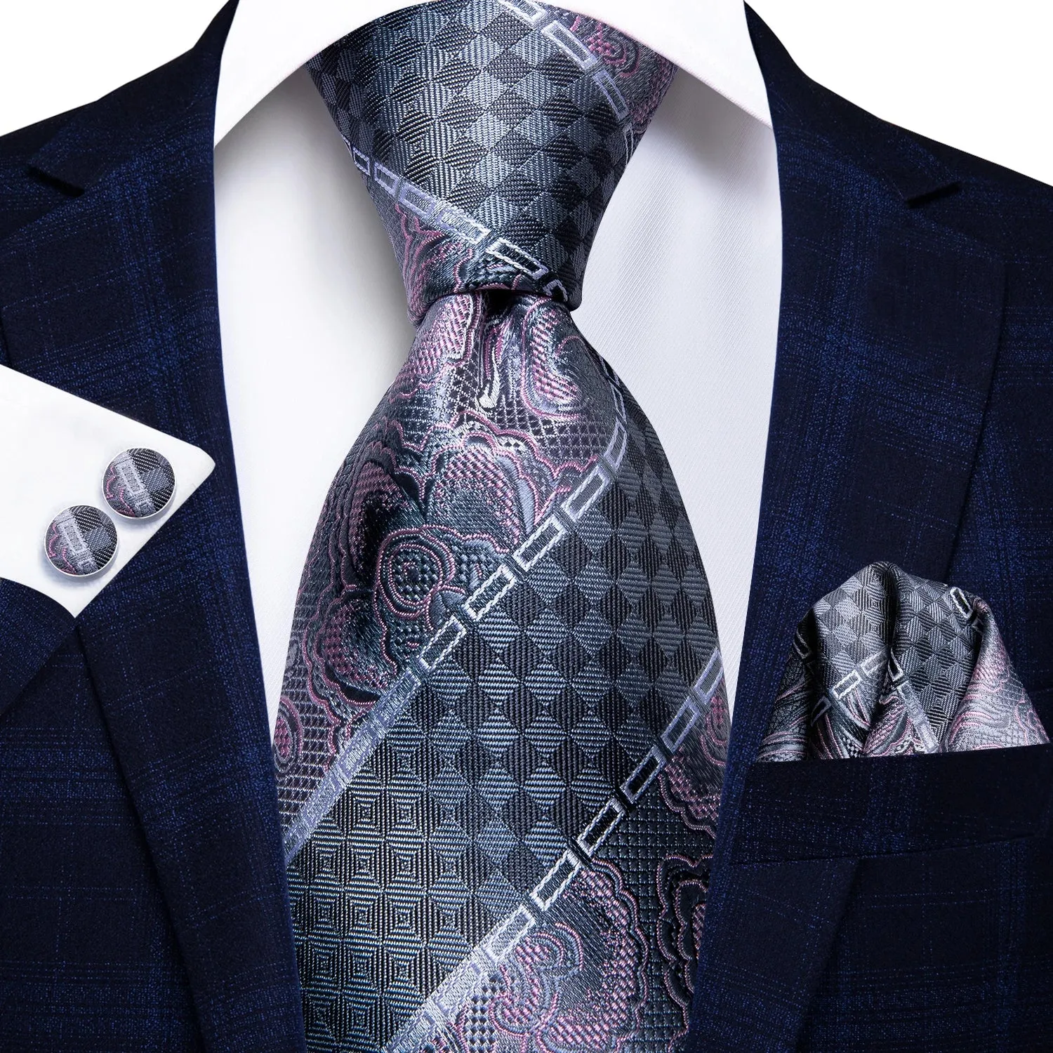Hi-Tie Red Fashion Business Striped 100% Silk Men's Tie NeckTie 8.5cm Ties for Men Formal Luxury Wedding Quality Gravata