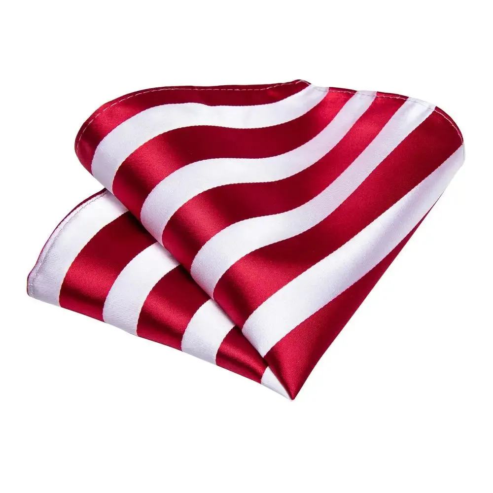 Hi-Tie Red Fashion Business Striped 100% Silk Men's Tie NeckTie 8.5cm Ties for Men Formal Luxury Wedding Quality Gravata