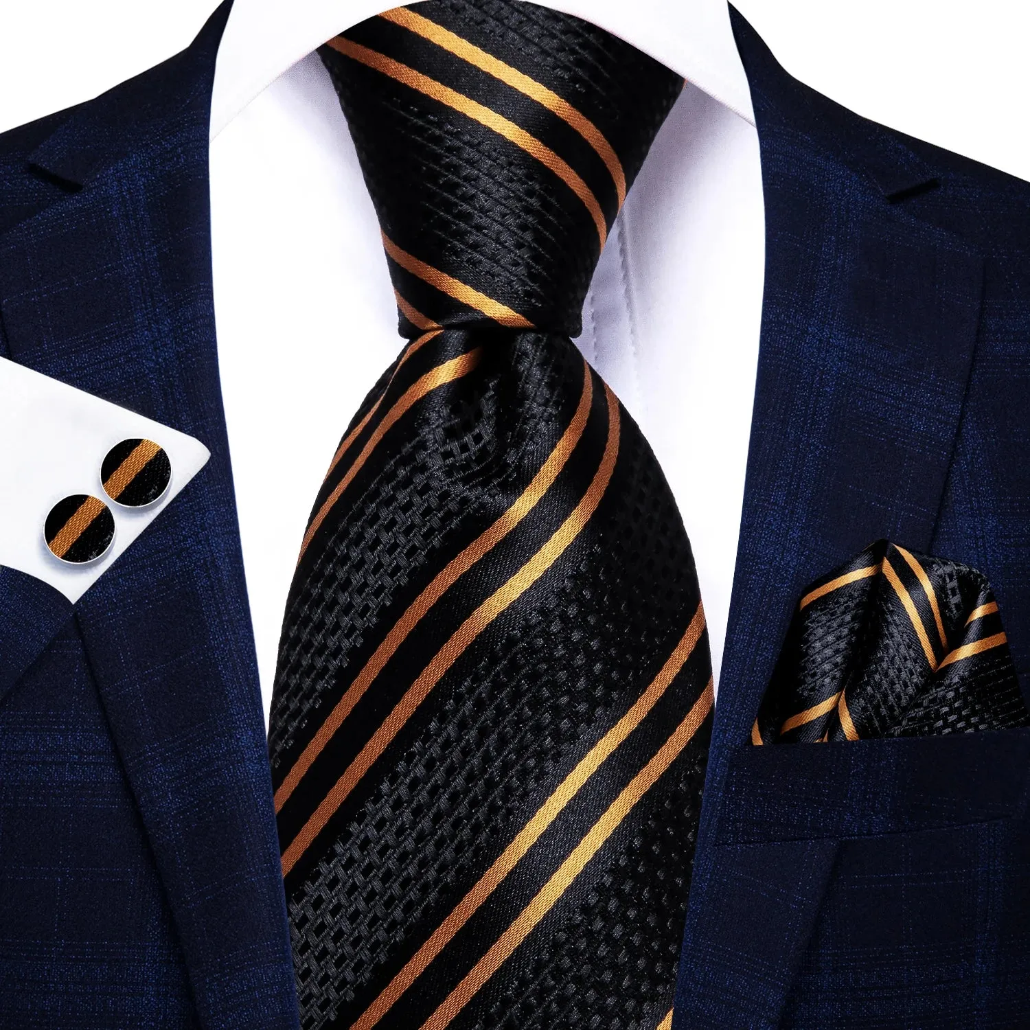 Hi-Tie Red Fashion Business Striped 100% Silk Men's Tie NeckTie 8.5cm Ties for Men Formal Luxury Wedding Quality Gravata