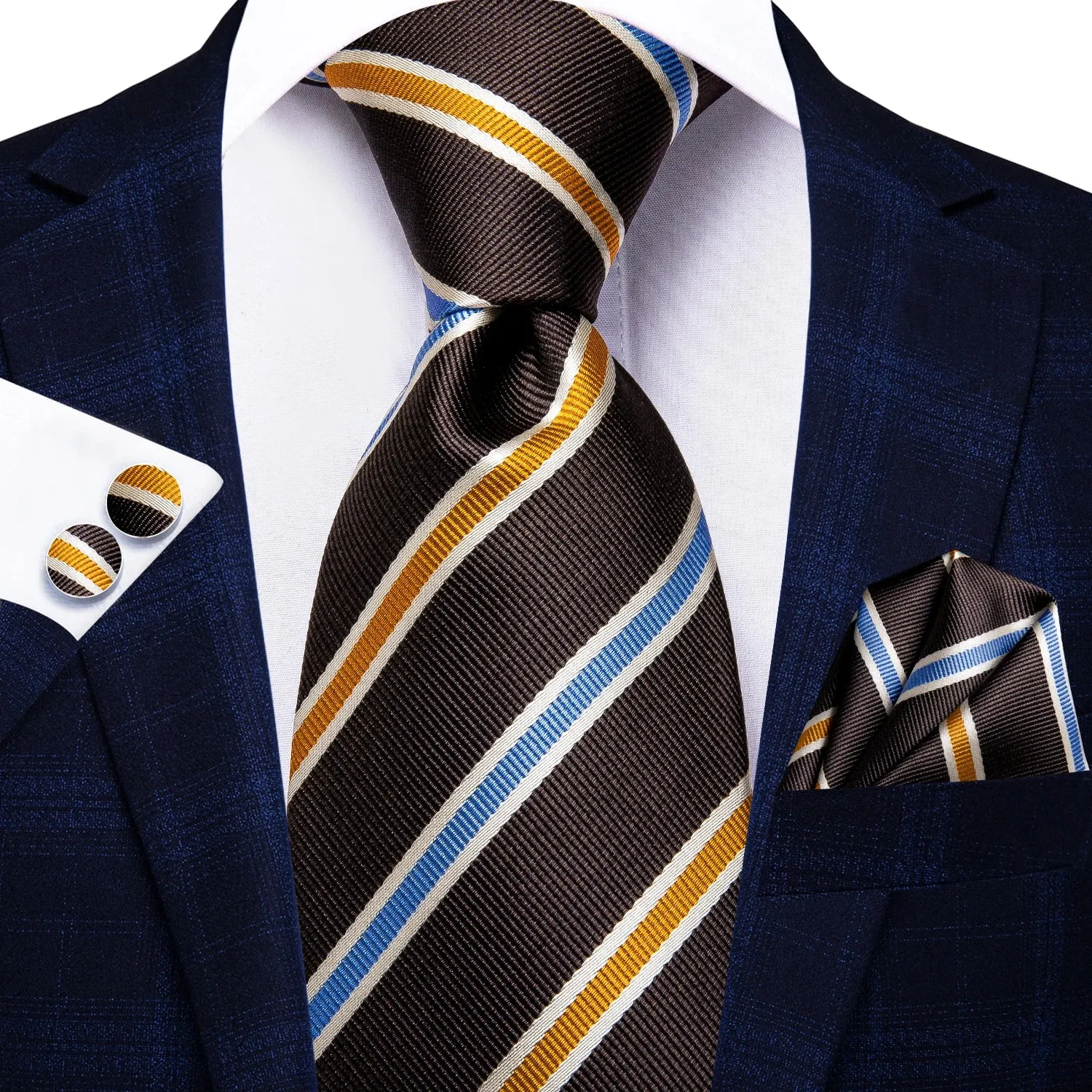 Hi-Tie Red Fashion Business Striped 100% Silk Men's Tie NeckTie 8.5cm Ties for Men Formal Luxury Wedding Quality Gravata