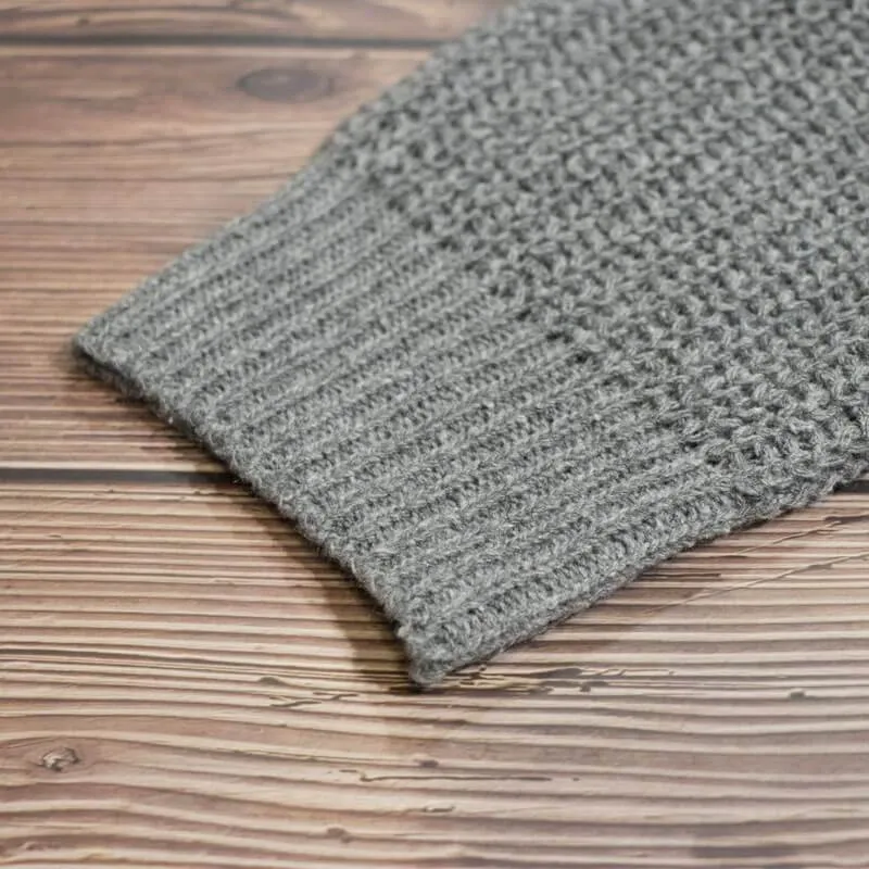 Hollow Out Turtleneck Pure Color Knit Sweater