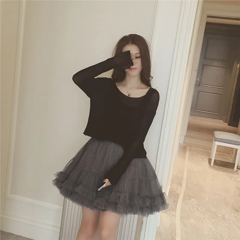 Korean fashion vest skirt dress two-piece outfit  AD0007