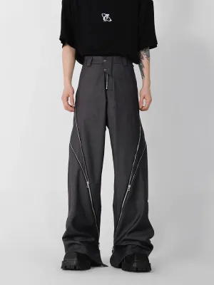 Korean Zipper Wide Pants CLE0006