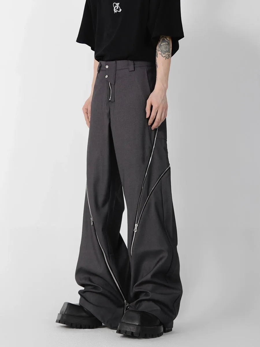 Korean Zipper Wide Pants CLE0006