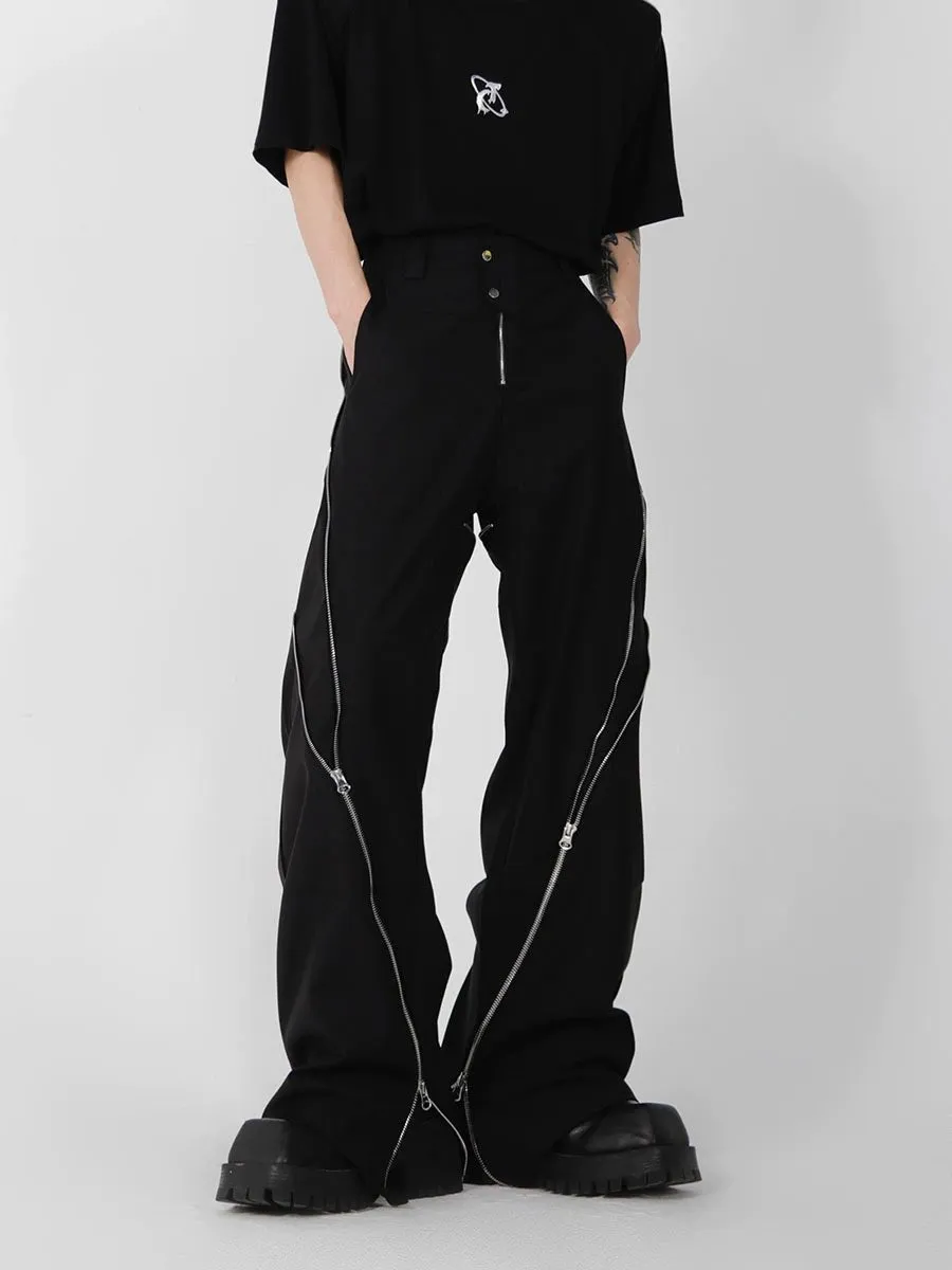 Korean Zipper Wide Pants CLE0006