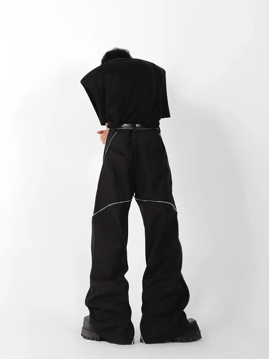 Korean Zipper Wide Pants CLE0006