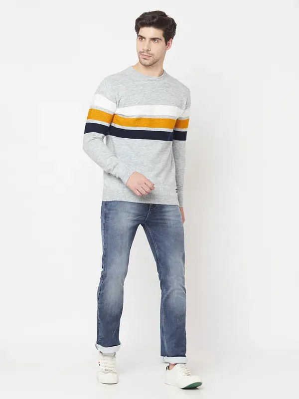 Men Ecru Melange Sweaters