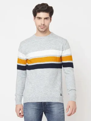 Men Ecru Melange Sweaters