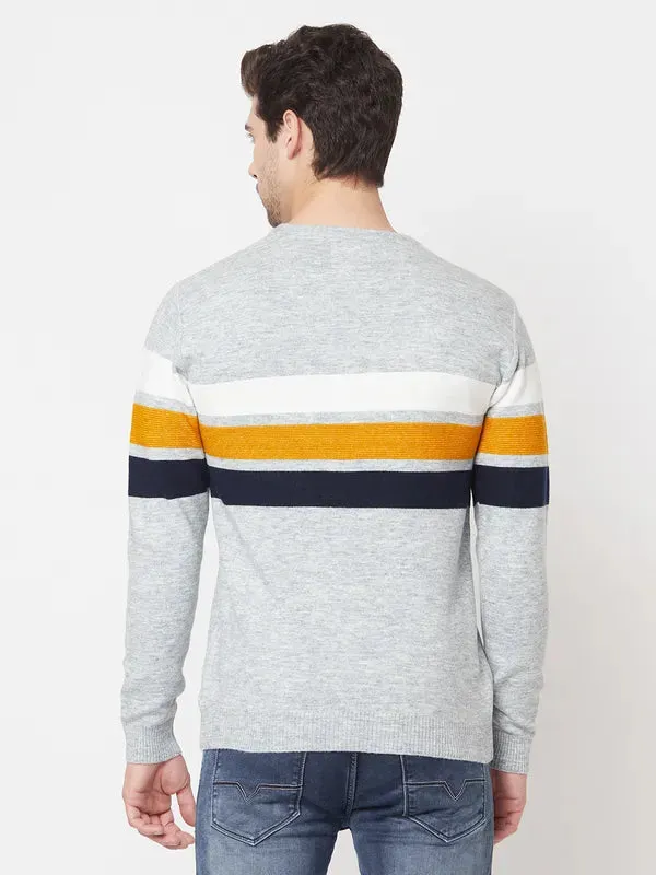 Men Ecru Melange Sweaters