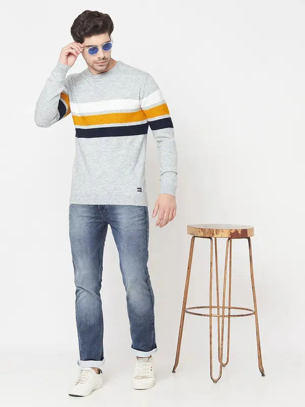 Men Ecru Melange Sweaters