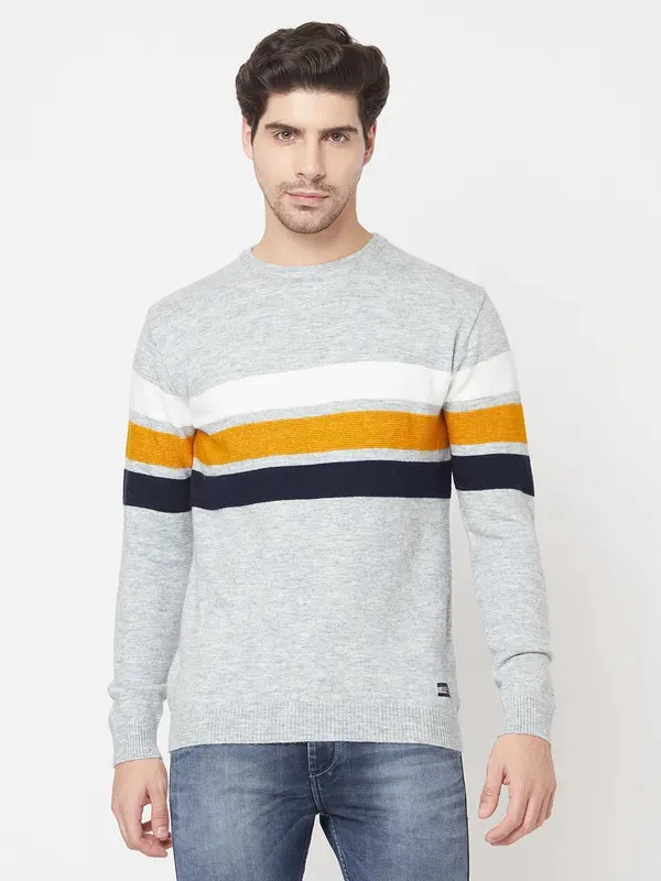 Men Ecru Melange Sweaters