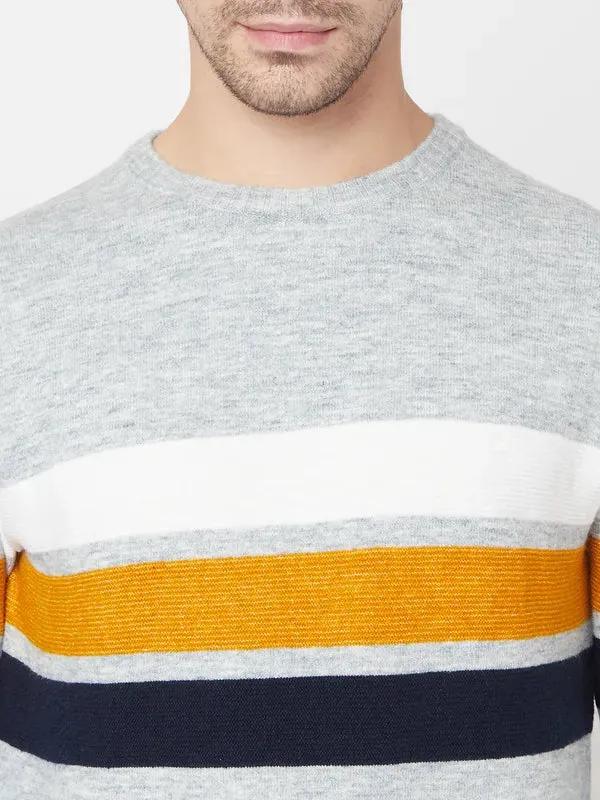 Men Ecru Melange Sweaters
