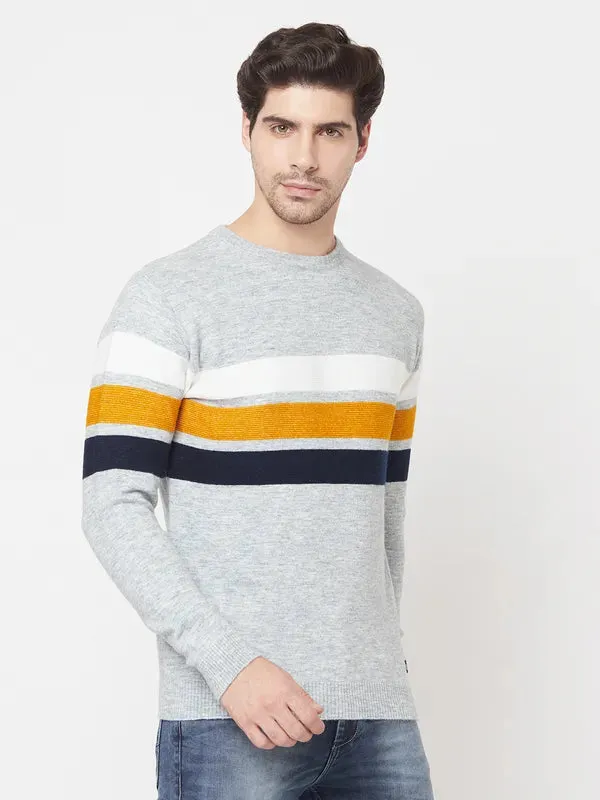 Men Ecru Melange Sweaters