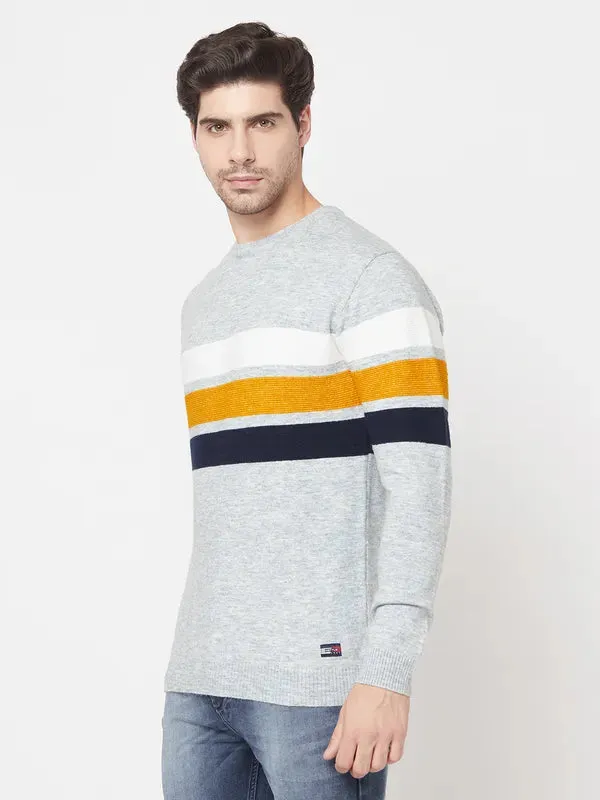 Men Ecru Melange Sweaters