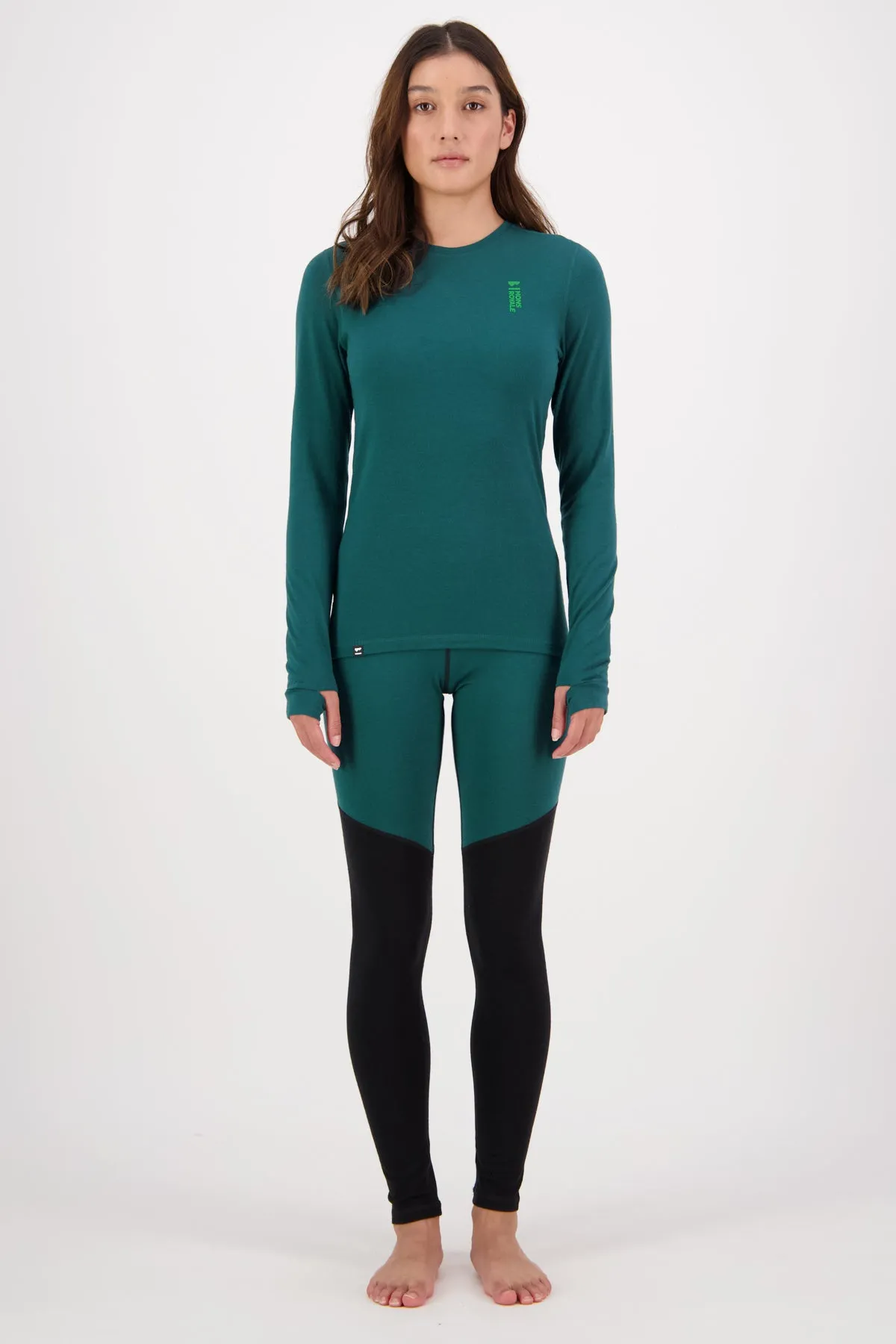 Mons Royale Cascade Flex 200 Long Sleeve Womens Evergreen