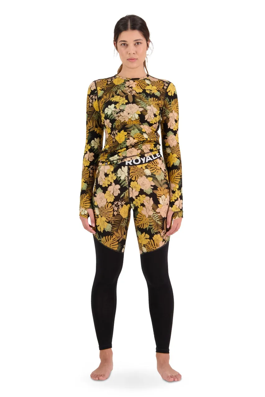 Mons Royale Cascade Legging Thermals Womens Floral Camo