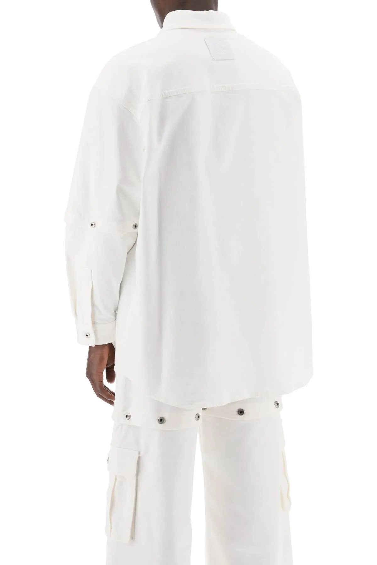 Off-white "convertible overshirt with OMYD059S24DEN001 RAW WHITE RAW WHITE