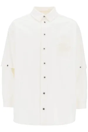 Off-white "convertible overshirt with OMYD059S24DEN001 RAW WHITE RAW WHITE