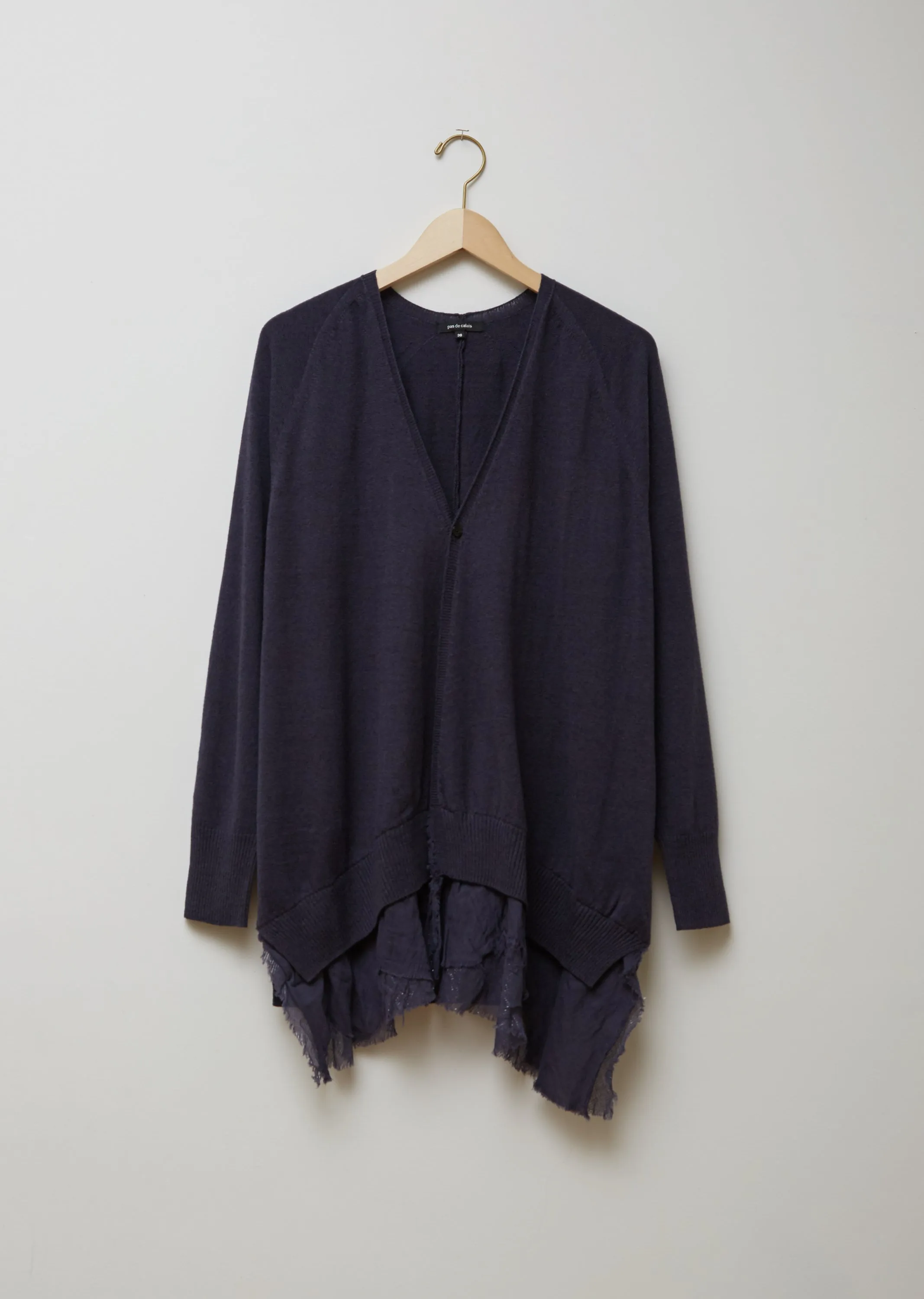 Organic Cotton & Wool Blend Blouse Hem Cardigan